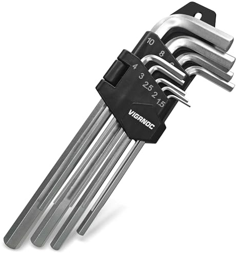 Viganoc Allen Hex Key Set, 9-Piece, L-Shape, Chrome Vanadium Steel, 1.5-10 mm