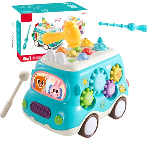 HIULLEN Juguetes Para BebéS A Partir De 1 AñO, Juguetes Para NiñOs A Partir, Juguetes Musicales Montessori, Juguetes Educativos Con Juego De Martillo De XilóFono, Juego De Pesca, Regalo Para NiñO NiñA