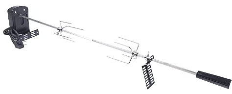 JJsdwin Pincho para barbacoa de acero inoxidable, 360° giratorio con motor de carga de 5-8 kg, asador para pollo, pescado, carne y verduras, pinchos giratorios para barbacoa, 104 x 10 x 6 cm