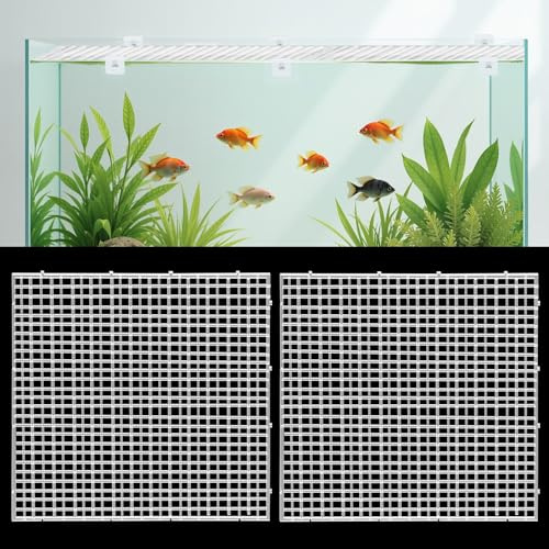 QoTang 4 pièces Couvercle Aquarium,Panneau de Grille en Plastique Panneau Isolant en Grille Couvercle de Terrarium,Empêche Les Poissons de Sauter et Protège Contre Les Chats,30x30 cm