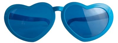 JUKOTA 1 par Gafas de Corazón para Fiesta, Gafas azules extragrandes con forma de corazón,Divertidos Accesorios de Fotografía para Carnaval y Cumpleaños de Niños y Adultos