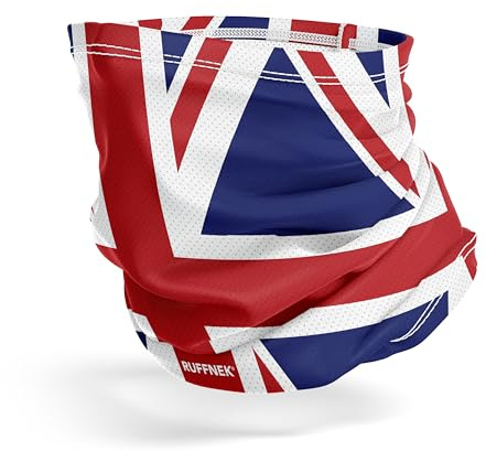 Ruffnek AirMesh Union Jack Snood UV 50+ Breathable Neck Gaiter | Multifunctional Cooling Stretchy Headwear, Tube Scarf For Men Women, One Size, Summer Protection, Sailing, Motorbike
