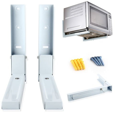 Microwave White Wall Mounting Holder Brackets with Extendable Arms by Home HUT®