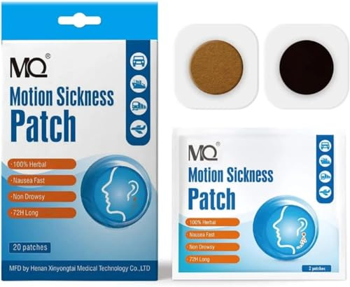 Motion Sickness Patches - 20 Pack - Travel Packets Included Travel Friendly - Easy to Use Motion Patch - Cruise Boats Cars and Other Forms of Movement