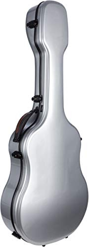 M-Case Geformter Gitarrenkoffer für akustische Gitarre 41” - 4/4 Fiberglass Ultra Light Silber