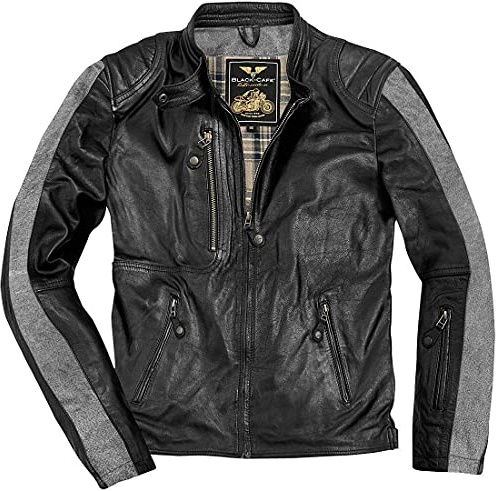 Black-Cafe London Vintage - Giacca da motociclista in pelle.