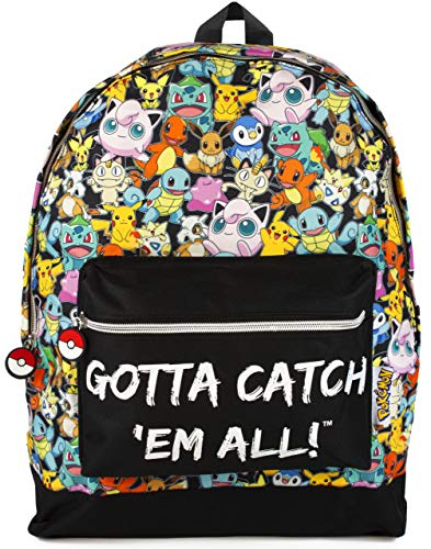 Pokémon Pokemon Kids Gamer Schulrucksack | Verstellbare Gurte für ganztägigen Komfort | Unisex-Design für junge Fans | Dynamischer Rucksack | Mehrere Taschen halten das Wesentliche organisiert