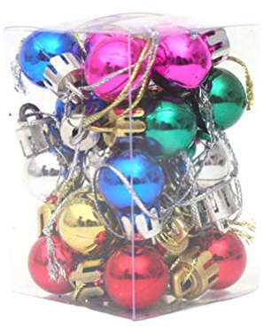 24 stücke bruchsichere weihnachtskugeln Mini Weihnachtskugel Urlaub weihnachtsbaumschmuck 2 cm (mischfarbe)