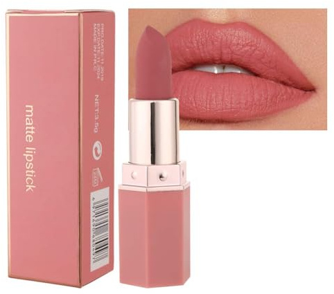 GL-Turelifes Matte Lipstick Samtige rote Lippenstifte Wasserdichte, lang anhaltende, glättende Antihaft-Tasse Sexy Colors Lipsticks (# 01 Honigpfirsich)