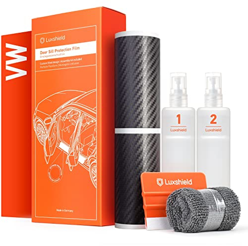 Luxshield Car Door Sill Protectors for VW Touareg 3 (III) CR7 I 2018-2025 - Paint Protection Film for Car Kick Plates Panel Covers Carbon