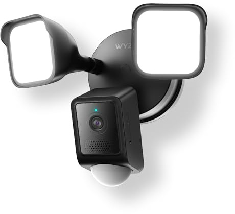 WYZE Floodlight Camera v2, Security Camera Outdoor, 2K HD with Color Night Vision, 2800-Lumen LEDs, 160° Wide View, 105dB Siren, Works with Alexa & Google Assistant, Wired, Free Expert Support