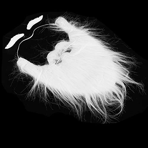 Vit Fake Mustasch Mustasch Sj?lvh?ftande Design Sk?gg Justerbar Bungee Sladd Jultomten Sk?ggset Jul Fris?r och rakning