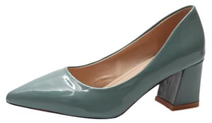 ticticlily Pumps Rot Damen Klassische Pumps mit Blockabsatz Lack C Blau 39 EU