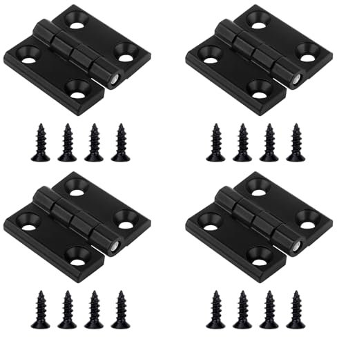 DesertBoy 4 Pcs Rodamientos de Bolas Bisagras, 40 x 40 mm, Bisagras de Aleación de Zinc, Negro, Bisagras Puertas Madera, Bisagra con Rodamiento, Bisagras Plegables, con Tornillos, para Gabinete, Cajón