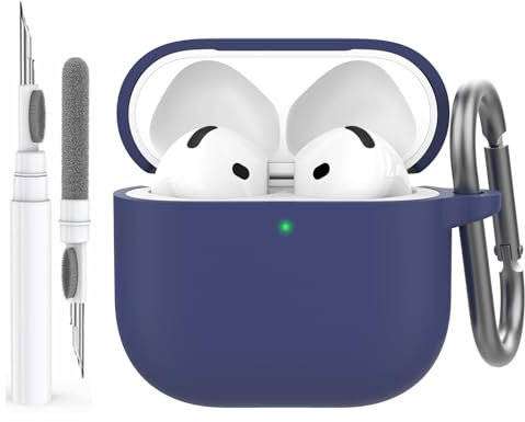 AhaStyle Coque AirPods 4 (2024) avec Kit Nettoyage Silicone Étui Protection pour AirPods 4ème Génération Anti-Rayures Housse pour Apple AirPods 4 Supportant Recharge USB-C et Recharge sans Fil