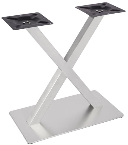 DaiJiubu Patas de Mesa de Acero Inoxidable en Forma de V/X, Estructura de Mesa de Acero Inoxidable, 200 kg de Capacidad de Carga, Plata, 1 Pieza