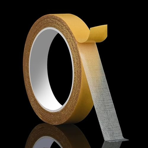 VINSPIRE Double Sided Fabric Tape 15mm, Strong Sticky Fabric Tape, Transparent Carpet Tape, Double Sided Adhesive Tape for Floor, Leather, and Crafts, Ideal for Mounting, Decorating, and DIY Projects