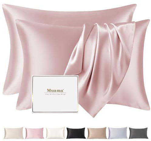 Muama Seidenkissenbezug 40x60 cm Maulbeerseide für Haar & Haut, Rosa