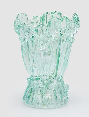 EDG Enzo De Gasperi Vaso Tulipano H 30 Cm D 22 Cm Vetro Scatola Bianca Green