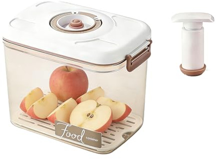 ZoeQide Contenitore salvafreschezza sottovuoto 2,7 l con pompa a mano – Contenitore ermetico per frigorifero, marinatura e conservazione – Scatola sottovuoto senza BPA con indicatore del tempo e