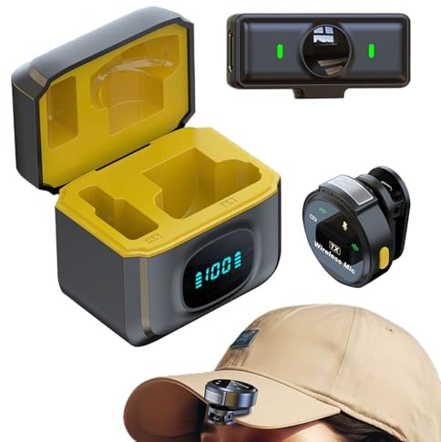 Tuxuseo Microfono Clip | Microfono A Clip Magnetico Per Registrazione - da Lapel con Cancellazione Rumore e Batteria 12 Ore per Video Live Canto Riprese Camera