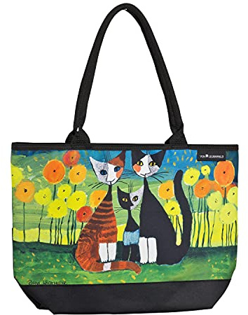 VON LILIENFELD Handtasche Rosina Wachtmeister All Together Damen Kunst Katzen Motiv Shopper Maße L42 x H30 x T15 cm Strandtasche Henkeltasche Büro