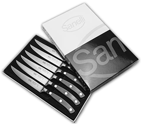 Sanelli 903906 Ergoforge Lot de 6 couteaux à steak Multicolore