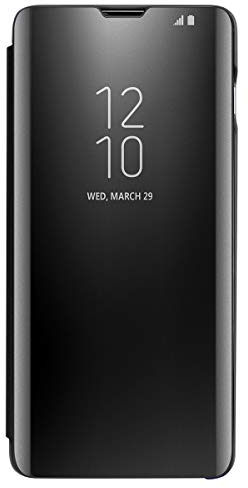 Case for Samsung Galaxy S10 Flip Case Cover Stand Clear View Cover Flip Case (Black)