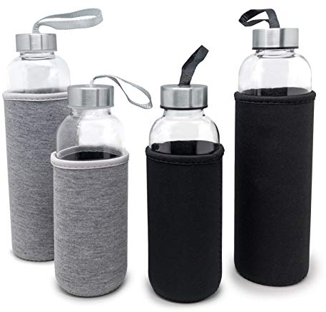 Nerthus Fih Glasflasche Hülle, Neopren 400 Ml Grau