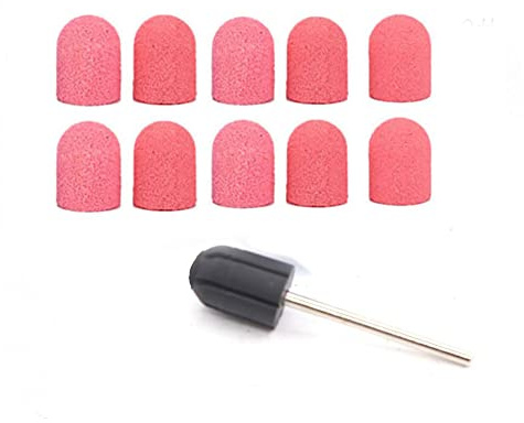 16 x 25 mm filer, trumchuckar, elektrisk nagelpolerare, sandmanikyr och pedikyrverktyg (1 chuck + 10 filer, rosa)