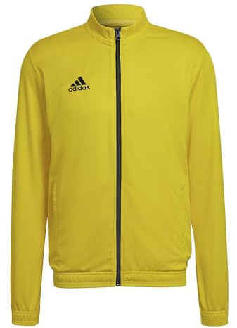 adidas Uomo Entrada 22 Track Jacket, Team Yellow / Black, S