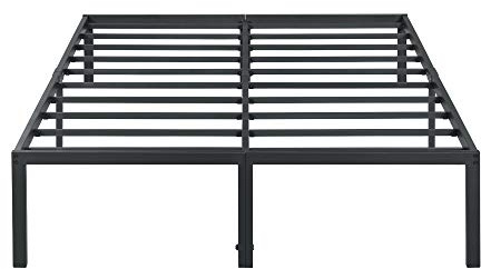Oleesleep 45cm Marco de Cama de Acero Robusto / Lama de Acero / Soporte Antideslizante / Base de Colchón / Cama / Somier / Cama / 90 x 200cm / Negro / Metal
