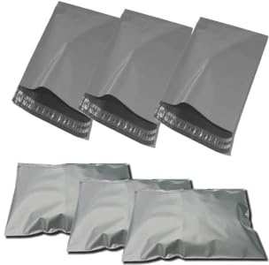 G4GADGET 50 Pack Grey Poly Mailing Bags 10x14 | Heavy Duty Postage Bags for Shipping, Packaging & Vinted Clothes | Self Seal Waterproof Parcel