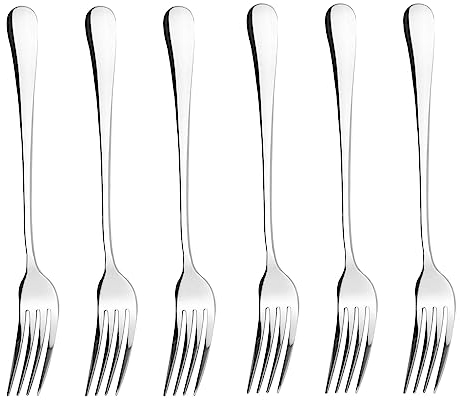 Qinglele 6 forchette da tavola, in acciaio inox 304, 17,5 cm (6,9)