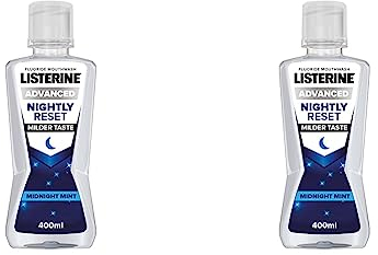 Listerine Nightly Reset Mouthwash, 400ml (Pack of 2)