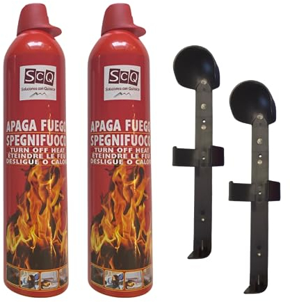 Mini-Feuerlöscher, Spray, für Zuhause, Auto, Feuerlöscher, Mini-Feuerlöscher, für Küche, Camping, Camping, Zuhause, Spray, Feuerlöscher, Überall, 2 x 500 ml, mit Halterung