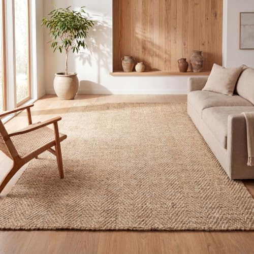JONATHAN Y Espina Hand Woven Herringbone Chunky Jute Ivory Indoor Area Rug, 3x5, Bohemian, Cottage, Easy-Cleaning for Living Room, Bedroom, Kitchen, Pet Friendly, Non-Shedding (NFR101B-3)