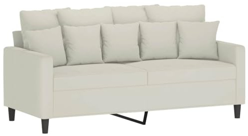 vidaXL Soffa 2-sits gräddvit 140 cm sammet