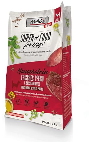 Mac's Dog Cibo secco per cani monoprotesico Sapore Cavallo e Boniato (3 KG)