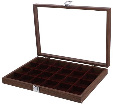 MOLUCKFU Contenitore Per Bustine Di Tè Scomparti in Legno Con Coperchio Trasparente Organizzatore Per Tè Da Uso Domestico Design Scomparti Per Classificare e Identificare Facilmente Le Bust