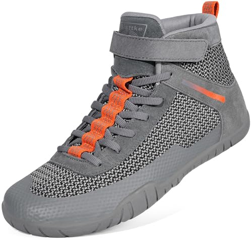 Hsyooes Wrestling Shoes Men Boxing Shoe Fitness Sneakers Grey/12 Wide