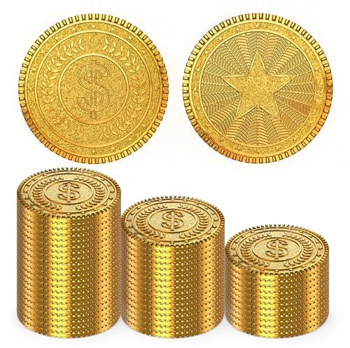 Byhoo 100 PCS Metal Gold Coins,DND Pirate Coins,Stress Relief Tool,with Velvet Drawstring Pouch for Board Games,Role Playing,Treasure Hunts,Pirate Adventure Themed Play Favor