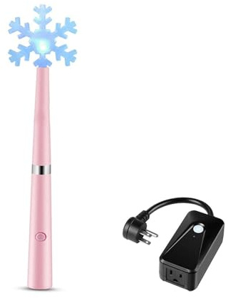 Bacchetta magica da neve, set di interruttori a bacchetta magica, presa con telecomando wireless, bacchette magiche da principessa per bambine cosplay per Natale Halloween festa di compleanno (fiocco