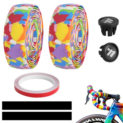 Cinta Manillar 3mm EVA Antideslizante – Grip Cómodo y Amortiguado, Cinta Manillar Bicicleta Carretera con 8m Banda Reflectante para Mayor Seguridad y Visibilidad Nocturna