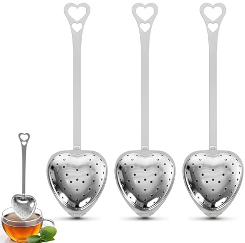 YIPFEN 3 Pcs Infusore per Tisane in Acciaio Inox Filtro per Tè e Tisane Sfuse a Forma di Cuore