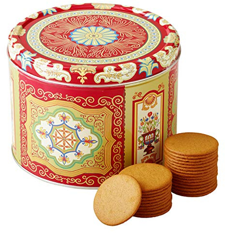 Nyakers Gingerbread Snaps Cookie Tin, Finest Ginger Snaps Original Flavor Swedish Cookie, 750 g - 26.45 oz - 1.65 lbs, With Protective Insert