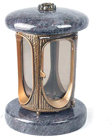 designgrab Alu Grablampe aus messingfarbenem Aluminium in Antikoptik in Granit Orion