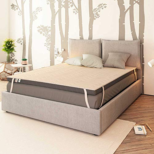 Baldiflex Emporio Correttore Materasso in Memory Foam Topper 140x180 cm H 8 cm con Rivestimento Ipoallergenico Traspirante, SOFFICE