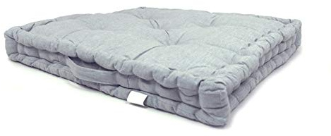 BIANCHERIAWEB Cuscino Pavimento in Cotone Tinta Unita Ideale per Divani Pallet Bancale 60x60 60x60 Grigio