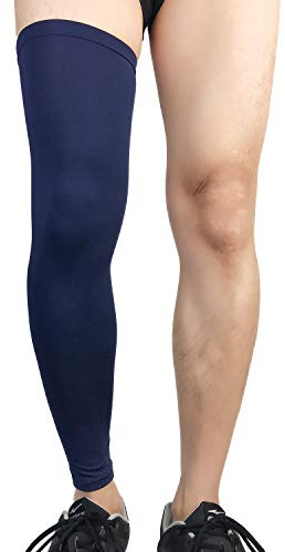 Xindiqiu AUXDIQ Calentadores de Piernas Ciclismo Perneras Manga de Compresión Mangas de Pierna de Compresión para Hombres Mujeres Azul Marino XL